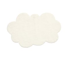 a white cloud shaped rug on a white background