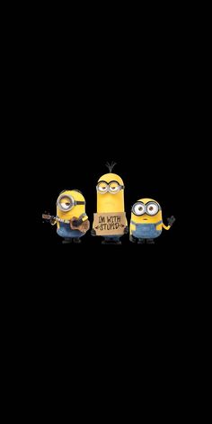 three minions from the movie despicable me