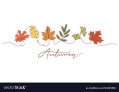 autumn leaves with the word autumn