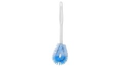 a blue and white brush on a white background