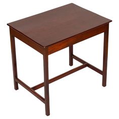 a small wooden table with one leg on the side and two legs at the top