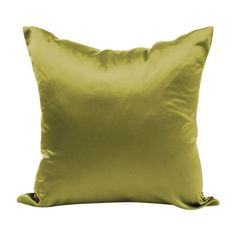 a green pillow on a white background