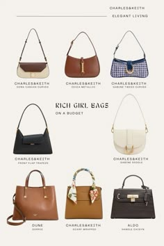 Capsule Bags Wardrobe, It Girl Handbags, Bags Inspo Aesthetic, Luxury On A Budget Fashion, Purses Every Woman Should Own, Bags Capsule Wardrobe, Capsule Wardrobe Purses, Cheap Bags That Look Expensive, Elegant Purses Classy