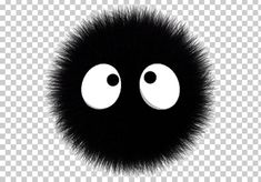 an animal's fur ball with two eyes on it, transparent background png clipart