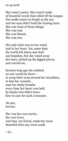 a poem written in black and white with the words, she was born to her