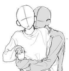 a drawing of two people hugging each other