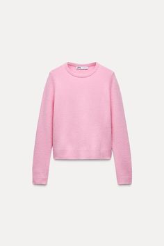 BASIC 100% WOOL SWEATER - Pink | ZARA United States Trench Coat Dress, Xmas List, Waistcoat Dress, Basic Sweaters, Shirt Blouses Tops, Cardigan Sweater Jacket, Zara Sweater, Tshirt Skirt, Jeans Rock