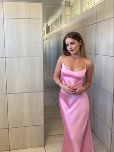 Pink Satin Prom Dress, Satin Prom Dress Long, Light Pink Prom Dress, Pink Spaghetti, Light Blue Prom Dress, Ball Gowns Evening, Pretty Prom Dresses, Satin Prom Dress