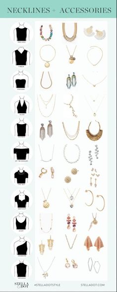 Neckline Necklace Guide, Necklace For Neckline, Necklace Guide, Jewelry Hacks, Mode Tips, Fashion Terms, Fashion Design Patterns, Diy Fashion Hacks