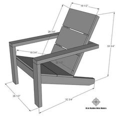 a wooden chair is shown with measurements for the seat and back side, as well as an arm rest