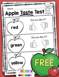 an apple taste test with the words do you like it? and two thumbs up