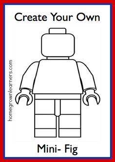 the outline of a lego man's face with hands and feet on his chest