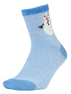 Fit & Design Double Layer construction Crew sock Aloe infused Blue Snowman, Cabin Socks, Crew Sock, Cozy Cabin, Crew Socks, Double Layer, Order Online, Cotton Blend, Top Brands