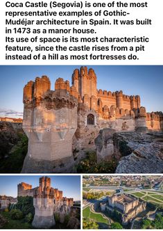 the castle is located on top of a hill and has been built into it's own