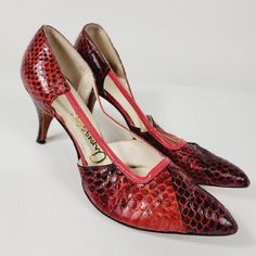 Vintage Arpeggios Red Snakeskin Leather Pumps Heels Womens Size 6 | eBay Vintage Shoes Women, Battle Ground, Womens Pumps, Vintage Shoes, Leather Pumps, Women's Pumps, Snake Skin, Pumps Heels, Favorite Things