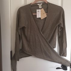 Shimmer Wrap Around Or Tie In Front Cardigan Chic Taupe Cardigan For Fall, Chic Taupe Cardigan For Spring, Chic Taupe Spring Cardigan, Chic Brown V-neck Outerwear, Fall Long Sleeve Faux Wrap Cardigan, Fall Faux Wrap Long Sleeve Cardigan, Winter Wrap Tops For Workwear, Chic Faux Wrap Winter Tops, Chic Winter Faux Wrap Tops