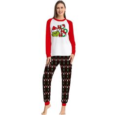 Celebrate the holiday season with a touch of whimsy in The Christmas Grinch Printed Family Matching Pajama Set. Adorned with playful Grinch prints, these coordinated pajamas bring festive cheer to your family gatherings. Create lasting memories, stay cozy, and let your family's holiday spirit shine with these fun and festive pajama sets. Specifications: Material: Polyester Collar: Round-Neck Length: Ankle-Length Pants Pattern Type: Print Sleeve Length: Full Item Type: Pajamas Casual Christmas Sleepwear For Home, Casual Christmas Sleepwear, Christmas Cotton Sets, Christmas Cotton Home Sets, Casual Christmas Sleepover Sets, Christmas Cotton Sleepwear, Festive Cotton Christmas Sleepwear, Festive Christmas Cotton Sleepwear, Festive Cotton Sleepwear For Christmas