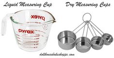 measuring cups and measuring spoons are shown