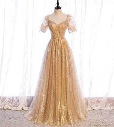 Gold Formal Dresses, Formal Dresses Gold, Tulle Formal Dress, Prom Dress Gold, Gold Formal Dress, Gold Tulle, Custom Size Dresses, Dress Gold, Suzhou