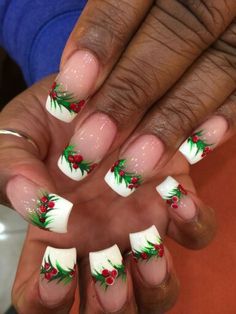 Christmas Beach Nails Art Designs, Tropical Christmas Nails, Christmas Tree Nail Designs, Christmas Party Nails, Beach Nail Art Designs, Christmas Nail Designs Acrylic, Holidays Nails, Hawaiian Nails, Fantastic Nails