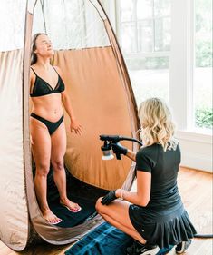 Spray Tan Photoshoot Ideas, Spray Tan Branding Photoshoot, Spray Tan Poses, Tan Salon