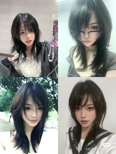 Hair Ideas Mid Length Style, Surgeon Hairstyles, Long Face With Bangs, 2000s Asian Hairstyles, Horror Protagonist Hair, Side Bangs Haircut Short, Blonde Layered Hair Short