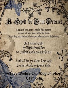 spell for true dreams Hedge Witchcraft, Witch Grimoire, Witches Book, Dionysus God, Sleep Spell, Dream Spell, Book Of Shadows Grimoire, Charmed Book Of Shadows, Three Wishes