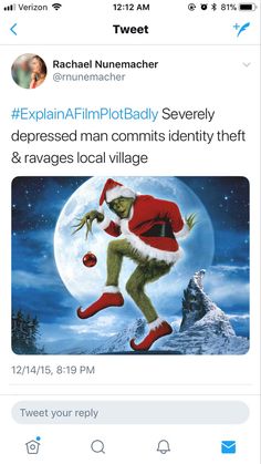 the tweet is being used to describe that he's in santa claus costume