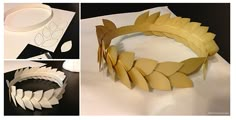 several pictures of different types of paper crafts