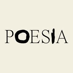 the word poesia written in black ink