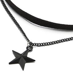 Brand: COOLSTEELANDBEYONDColor: blackFeatures: Metal: Alloy Finishing: Satin Dimension: Pendant: length: 2.2CM(0.87"); width: 1.9CM(0.75"); Chain length adjustable from: 33-40CM(12.99-15.75"); Weight: 6.2g Package: Bag with Brand Name COOLSTEELANDBEYOND Details: *Condition: 100% brand new *Code: FP-242-A *Metal: Alloy *Finishing: Satin *Chain: Black cotton *Clasp: Lobster Claw *Dimension: Pendant: length: 2.2CM(0.87"); width: 1.9CM(0.75"); Chain length adjustable from: 33-40CM(12.99-15.75") *Wei Black Jewelry Aesthetic, Aesthetic Star, Black Choker Necklace, Jewelry Aesthetic, Black Choker, Black Jewelry, Black Chain, Fantasy Jewelry, Stainless Steel Pendant