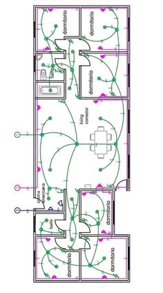 the floor plan for a house with electrical wiring