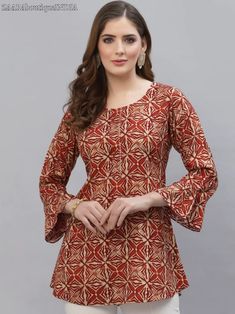 HAND CRAFTED TUNIC DESCRIPTION *Red and beige printed tunic ,has a round neck, three-quarter sleeves, *Fabric:- Modal *Wash Care:- MACHINE WASH AVAILABLE IN 6 SIZES THEY ARE IN FOLLOWING MEASUREMENTS IN INCHES:- XS:- Bust-34/Waist In-30/Length-30 S:- Bust-36/Waist In-32/Length-30 M:- Bust-38/Waist In-34/Length-30 L:- Bust-40/Waist In-36/Length-30 XL:- Bust-42/Waist In-38/Length-30 XXL:- Bust-44/Waist In-40/Length-30 NOTE ►►CUSTOMISATION We do customisation ️ ►►TRACKING We give full tracking to o Red Long Sleeve Kurta For Spring, Red Cotton Straight Kurta Tops, Red Unstitched Long Sleeve Kurta, Fitted Red Floral Print Kurta, True Brown Kurti, Ethnic Kurti, A Line Kurti, Indian Tunic, Trendy Tops For Women