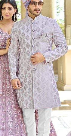 Details : Color- lavander  Any Color you may ask for...(only one color)  Fabric -Imported Fabric  Work Details -self  Bottom Details Color white-- Pajama Package Include : Top , Bottom, kurta  All others accessories are for photography purpose only . Just the Top and bottom available . Color variation may be there slightly , due to computer resolution and camera . Lavender Sherwani For Groom, Elegant Purple Kurta With Pallu, Elegant Purple Sets For Transitional Season, Elegant Transitional Purple Sets, Elegant Purple Transitional Season Sets, Festive Elegant Lavender Kurta, Festive Lavender Elegant Kurta, Traditional Lavender Set With Intricate Embroidery, Traditional Lavender Sets With Intricate Embroidery