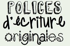 the words polices d'ecriture originais are drawn in black ink