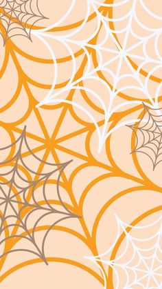 an orange and white spider web background