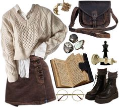 #fashion #darkacademia #lookbook #lookoftheday #aesthetic #aufeminin Mauraders Outfits, Cool Style Outfits, Academia Aesthetic Outfit, Dark Academia Outfits, Dark Academia Outfit, Outfit Layout, Academia Aesthetic, Simple Trendy Outfits, Really Cute Outfits