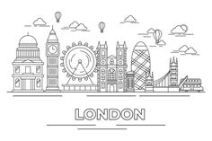 london england skyline line art design