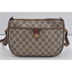 Authentic Gucci Web Sherry Line Shoulder Cross Bag Gg Pvc Leather Brown 7169i Gucci Brown Monogram Canvas Shoulder Bag, Gucci Brown Coated Canvas Shoulder Bag, Gucci Brown Shoulder Bag With Silver-tone Hardware, Gucci Monogram Canvas Shoulder Bag With Gold-tone Hardware, Gucci Shoulder Bag With Gold-tone Hardware In Coated Canvas, Cross Bag, Gucci Bags, Gucci Bag, Bag Lady