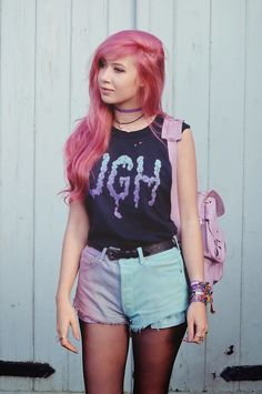 http://www.luckymelli.com - alternative fashion pastel goth outfit: (via QUANTUM FLUX | Amy Valentine) 2013 Grunge, 2013 Aesthetic, Aesthetic 2025, Perky Goth, Punk Pastel, Amy Valentine, Sea Punk, Grunge Shorts, Grunge Pastel