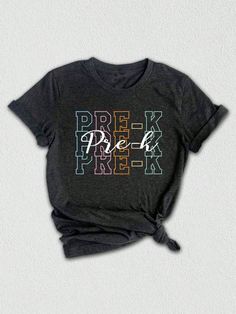 a t - shirt with the words prek prek on it