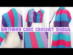 crochet birthday cake shawl pattern with instructions for beginners to make it