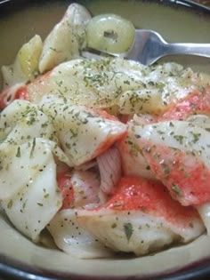 Sauted Onion and Imitation Crab Immitation Crab Recipes, Crab Recipes Easy, Crab Salad Recipe, Seafood Dish Recipes, Sea Food Salad Recipes, Meat Meals