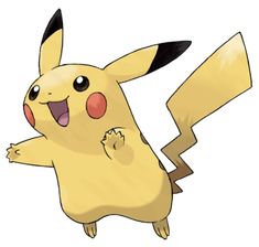 a pokemon pikachu is standing in the air with its arms out and eyes wide open