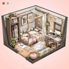 Cc The Sims 4, Sims 4 Houses Layout, Sims 4 Kitchen, Soft Bedroom, Sims 4 Bedroom, Sims 4 House Plans, Sims 4 House Building, House Design Ideas, Diy House Plans