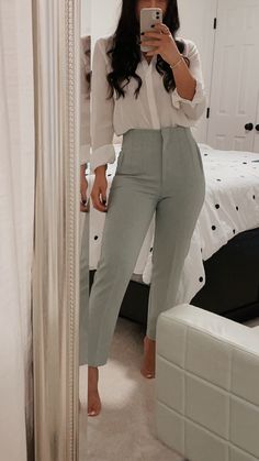 Office Fits, Morning Video, Casual Work Outfits Women, Corporate Attire, Chique Outfits, Camisa Social