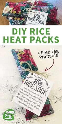 the instructions for how to make rice sack heat packs