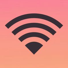 the wifi symbol is shown on an orange and pink background