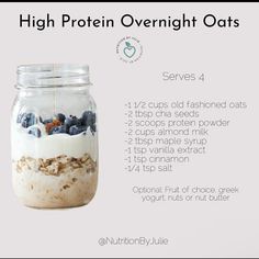 the ingredients for high protein overnight oats