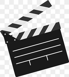 a black and white movie clapper on a transparent background